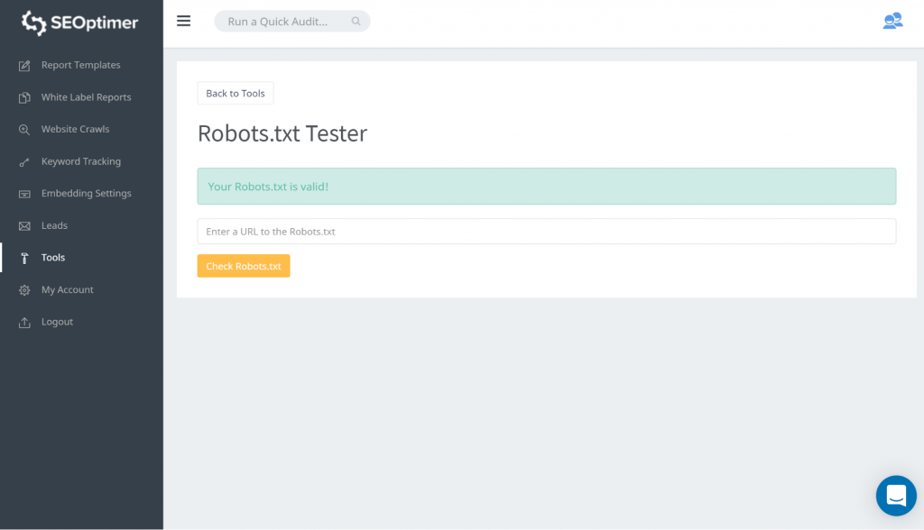 tester di robots.txt.
