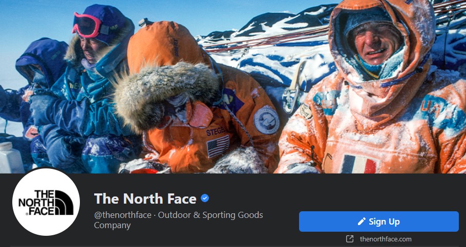 pagina Facebook di the north face
